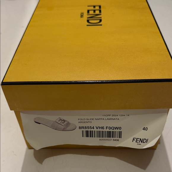 Fendi FFold Metallic Slide Sandals size EU 40 BNWB - Picture 6 of 9